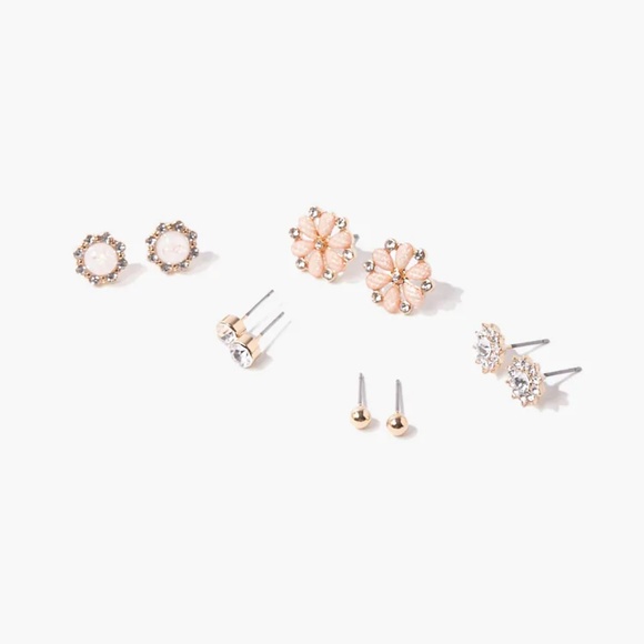BRAND NEW Floral Stud Earring Set - Picture 1 of 1